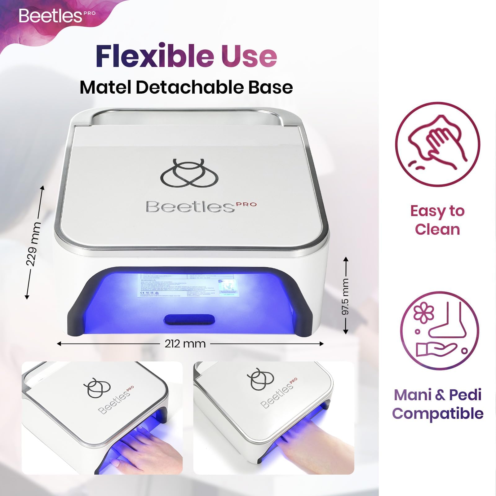 BT-PL006US Flashcure UV LED Nail Lamp 24 Triple Source Beads Gel Polish Fast Drying Nail Dryer